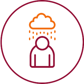 A person under the rain icon